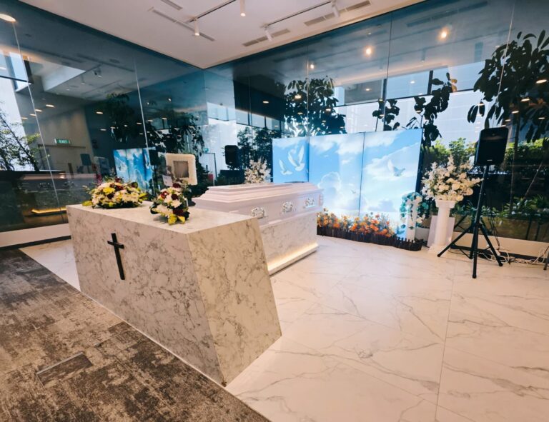 Christian funeral setup